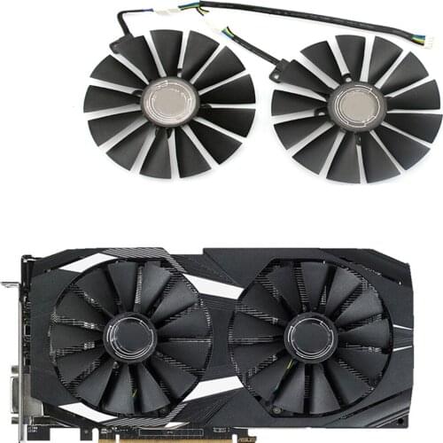 Durable Graphics Card Fan Replacement 4PIN Video Card Cooling Fans for ASUS DUAL-RX580-8G Repair Accessories