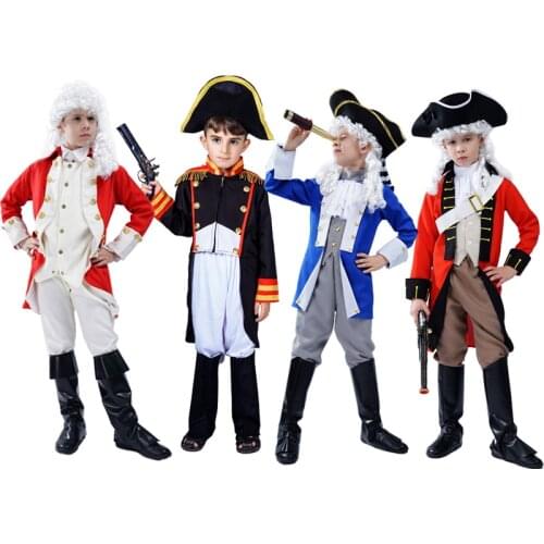 QLQ Boy Colonial Costume Boys Deluxe Napoleon Costumes Cosplay Kids Halloween Party Child General Prince Outfits