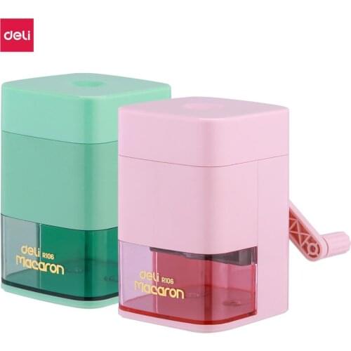 Deli Rotary Pencil Sharpener For Graphite Pencil Pink Green For Office and Student ER10604