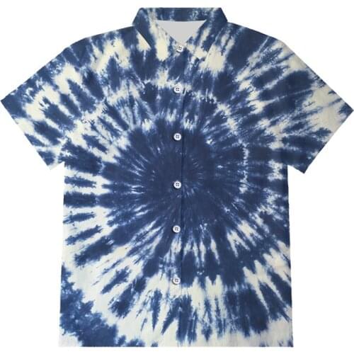 IFPD Tie-dye New Summer Short-sleeve Button Shirts Casual Loose Oversize 3D Print Fashion Hot Sale Streetwear Shirt Tops Clothes