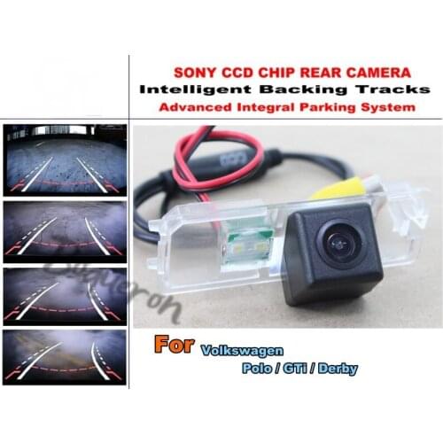 Intelligent Parking Tracks For Volkswagen VW Polo / GTi / Derby HD CCD Dynamic Tragectory Car Rearview Parking Reverse Camera