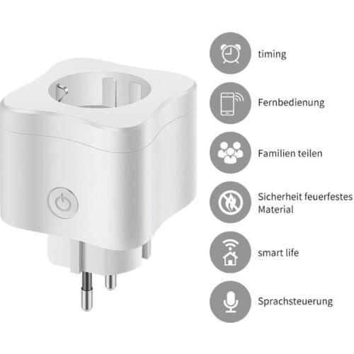 ALLOYSEED Smart EU Plug WIFI Smart Socket AC 100-240V 50/60Hz 10A Remote Control Smart Timing Switch Work For Alexa/Google Home