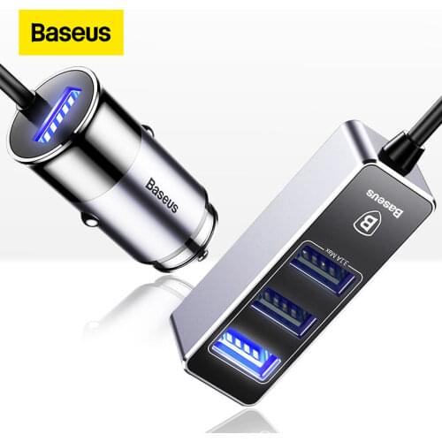 Baseus Fast Car Charger 4 Ports Output Mobile Phone Charging For iPhone X XS iPad Tablet 5V 5.5A Car Quick Charge Car-Charger