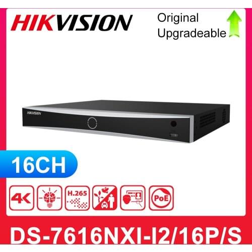 Hik Acusense POE NVR 16ch DS-7616NXI-I2/16P/S Facial Recognition POS Intelligent Analytics H.265