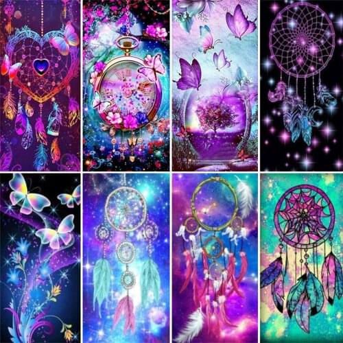 Yumeart 5D Diamond Painting "Dream Clock Butterfly" DIY Full Rhinestones Drill Cross-stitch Square Round Diamond Embroidery Kits