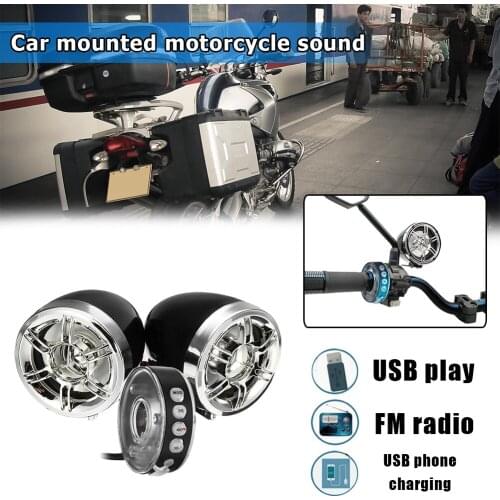 Motorcycle Bluetooth-compatible Audio Sound System Waterproof FM Radio MP3 Music Player Stereo Wireless Studio Speakers