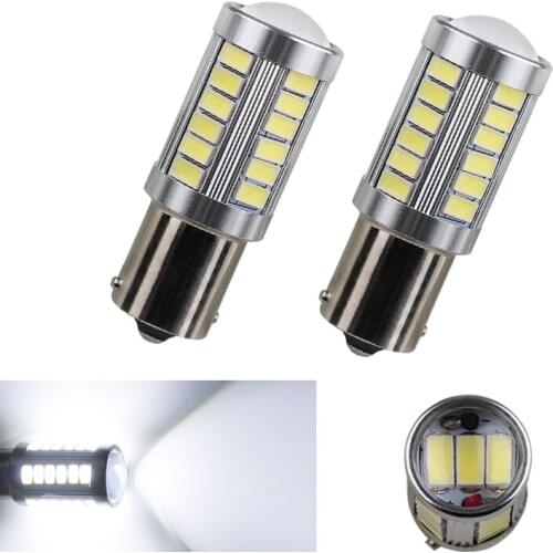 2pcs BA15S 33 SMD 5630 LED High Power 1156 Lamps Super White Auto p21w R5W led car bulbs Reverse Lights Source parking 12V