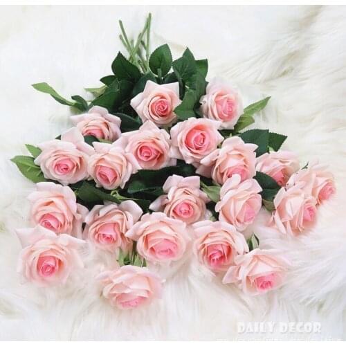 20pcs /lot ! wholesale real touch flowers fake Felt moisturizing rose flowers artificial latex rose wedding decorative flowers