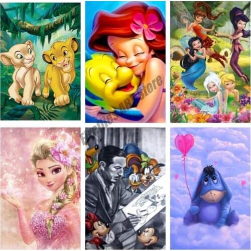 Full Square/Round Drill 5D DIY Diamond Painting Disney Cartoon Butterfly Fairy Embroidery Cross Stitch Kits Mosaic Home Decor