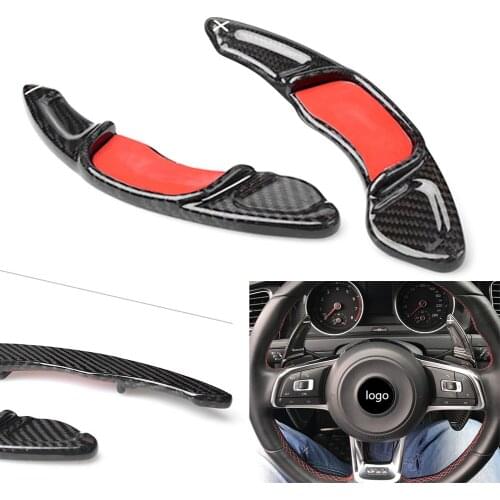 Real Carbon Fiber Car Steering Wheel Shift Paddle Shifter Extensions For VW Golf MK7 GTI R 2015-2017 For Scirocco Sagitar GLI