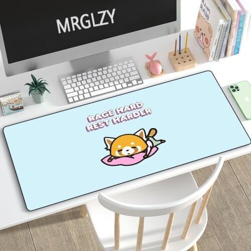 MRGLZY Hot Sale Kawaii Raccoon Large Mouse Pad Multi-size Gaming Peripheral MousePad Keyboard Mat Computer Accessories DeskMat
