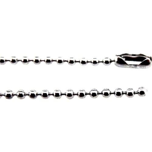 Stainless Steel Ball Beads Chain Summer Jewelry Necklace 1.5mm Bead Connector 45/50/60/70cm Necklaces & Pendants