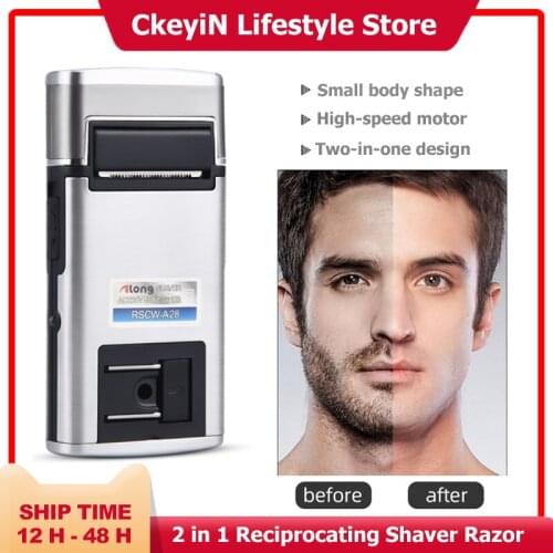 CkeyiN Men Electric Rechargeable Shaver Razor Face Care Reciprocating Shaver Portable Mini Shaver Barber Hair Trimmer