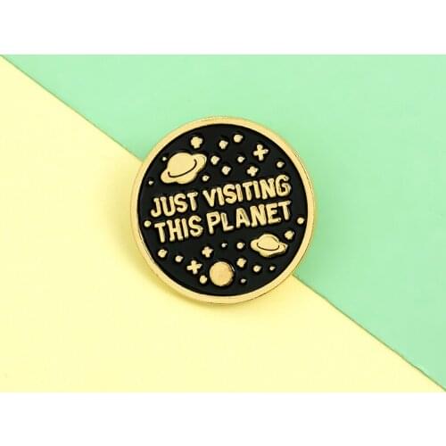 Outer Space Enamel Lapel Pins Alien Spaceship Brooches Badges Fashion Backpack Pin Gift for Friends Wholesale Jewelry