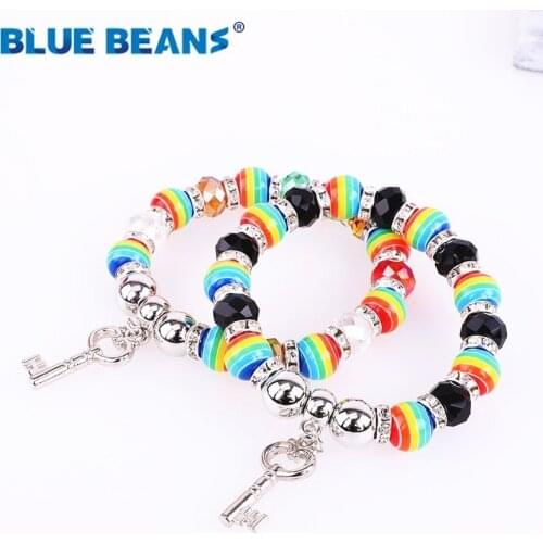 Crystal Bracelets Bangles Women jewellery Beads bohemian Bracelet Black Hot fashion boho big handmade valentines day friends cc