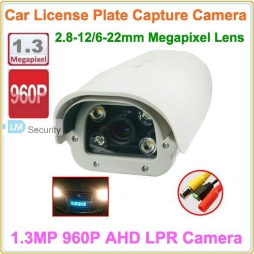 Lihmsek 2.8-12/6-22mm HD Megapixel lens 1.3MP 960P AHD LPR Camera CCTV Security car number automatic recognition for parking lot