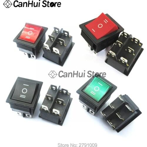 KCD4 1PCS Rocker Switch Power Switch ON-OFF-ON 3 Position 6 Electrical equipment With Light Switch 16A 250VAC/ 20A 125VA