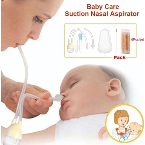 Baby Care Baby Nose Clean Set Infant Vacuum Suction Nasal Aspirator Set Newborn Medicine Dropper Baby Health Care Kits 7Pcs/Set