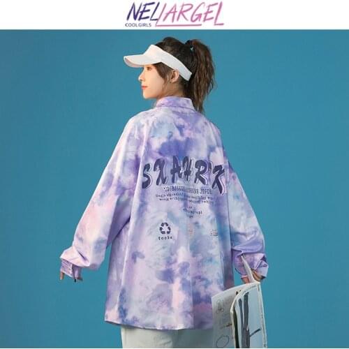 NELLARGEL Women Letter Vintage Japanese Streetwear Blouses 2021 Female Korean Fashion Collared Y2k Shirts Girl Baggy Kpop Blouse