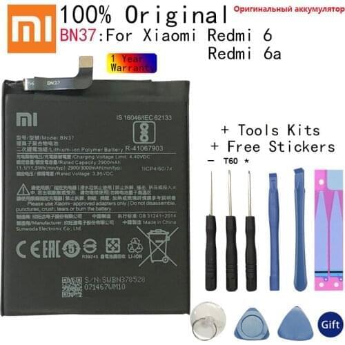 NEW 2021 years Original XIAOMI Battery BN37 3000 mAh for Xiaomi Redmi 6 Redmi6 Redmi 6A High Quality Phone Batteries+Free Tools