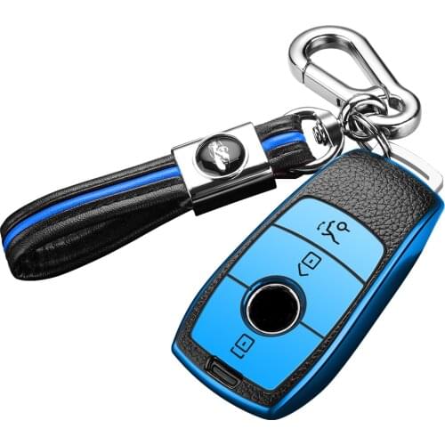 Hot Sale PC+Leather grain Car Remote Key Case Cover For Mercedes Benz 2017 2018 E Serials E300 E200 E220 Maybach S320L S450 S350