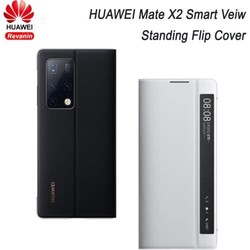 Original HUAWEI Mate X2 Smart Veiw Standing Flip Cover Leather Back Cover Case Protective Shell for Mate X2