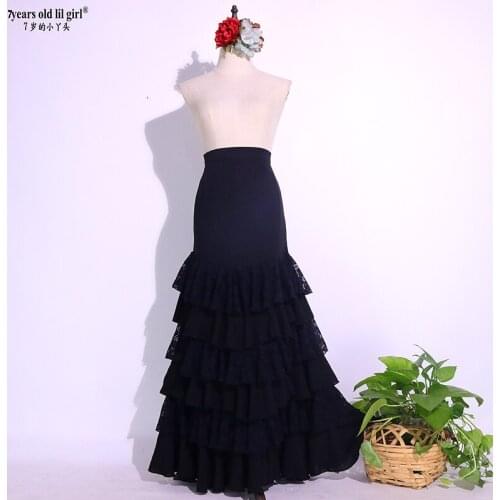 Flamenco Dress Autumn Winter 2021 New Thick Chiffon Six Layer Spanish Dance Practice Skirt DTT55