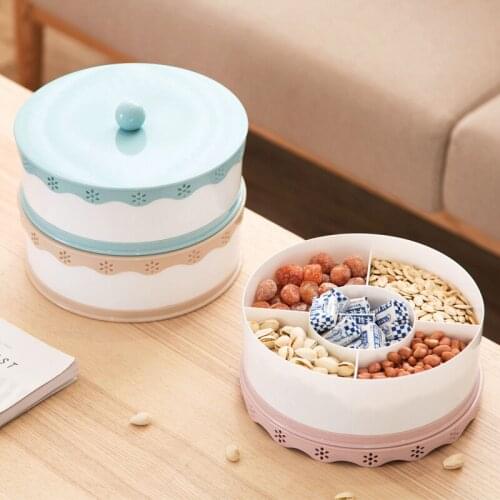 Party Snacks Serving tray with Lid Multi Sectional Snack Bowls Snack Container Box for Storing Dried Fruits Nuts Candie