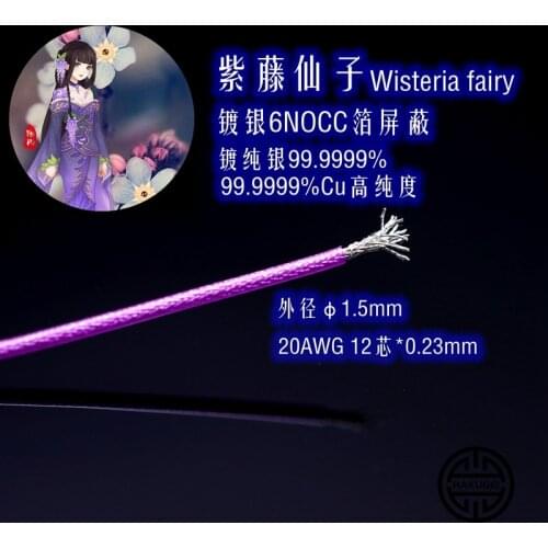 Silver-plated 6NOCC foil braided shield upgrade base (22awg OD:1.5mm)