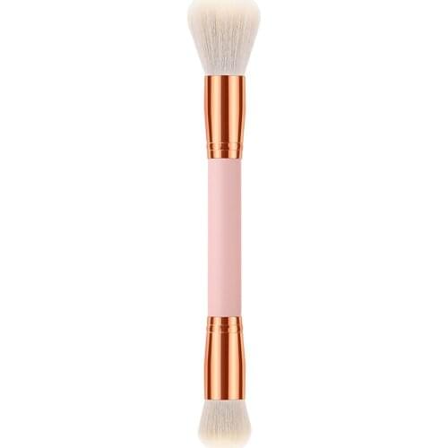 Professional Makeup Brushes Double Head Powder Foundation Blush Eyeshadow Concealer Brush Face Beauty Cosmetics Tool Pink