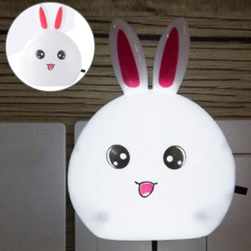 LED Night Lights Cute Rabbit Wall Lamp Mini Cartoons Sleeping Light Nursery Baby Kids Childrens Bedroom Home Decor