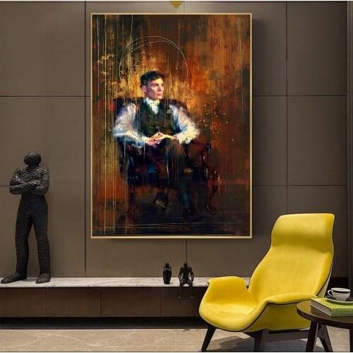 Tommy Shelby Art Paintings Print on Canvas Art Posters And Prints Peaky Blinders Wall Art Canvas Picture For Living Room Cuadro