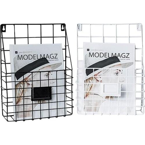 Wrought Iron Magazine Rack Innovative Simple Wall Decorative Rack Newspaper Document File Storage Shelf