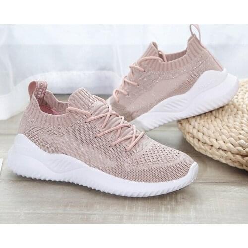 Running sports shoes womens non-slip Korean fashion students breathable flying woven casual shoes 2021 autumn new style