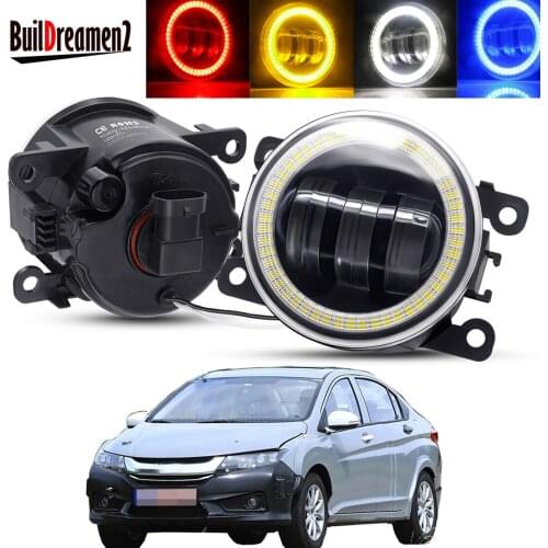 2 X Car Angel Eye Fog Light Assembly LED Lens Fog Daytime Running Lamp DRL 30W 12V For Honda Insight 2010 2011 2012 2013 2014