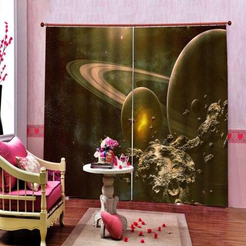Photo Customized Mysterious Universe Earth Star 3D Curtain For living room bedroom Blackout Window Drapes Home Decor Sets
