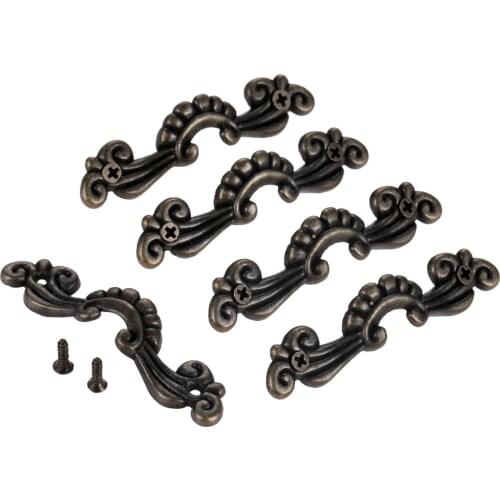 5Pcs Zinc Alloy Flower Drawer Handle Cabinet Storage Box Door Handle Cupboard Drawer Pull Knob Antique Bronze Furniture Hardware