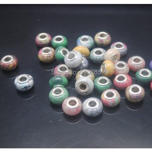 50 Pieces/Lot, Big Hole Of Turquoisee Beads,Mix Colors,For charms bracelet making,Size: 8x14mm,hole diameter: 5mm