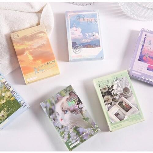 6 Styles Kanagawa Wave LOMO Card DIY Mini Greeting Card Japanese Style Postcard Message Card Gift 28 Pcs/Set