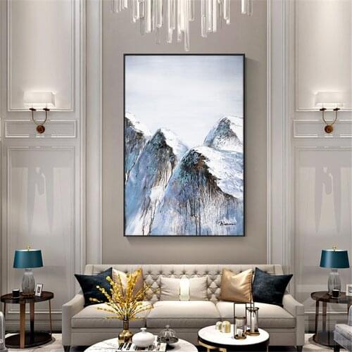 Abstract Mountain Oil Paintings On Canvas Handmade Landscape Wall Art Pictures Hand Painted Paintings For Living Room Home Decor