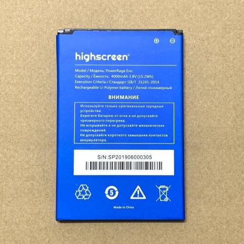 MLLSE Power Rage Evo 4000mah battery For Highscreen Power Rage Evo mobile phone