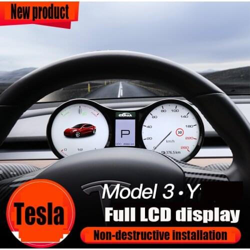 Car LCD Instrument Cluster Retrofit Multimedia Digital Dashboard for Tesla Model 3 / Model Y Head-up Display Panel Gauges