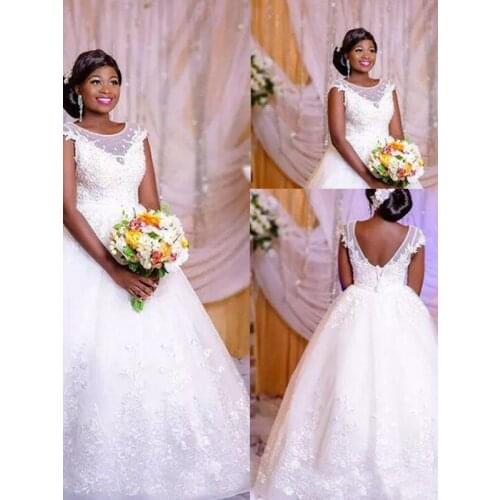 Ball Gown Organza Scoop Sleeveless Applique Floor-Length Wedding Dresses Custom Made Bride Bridal Gown