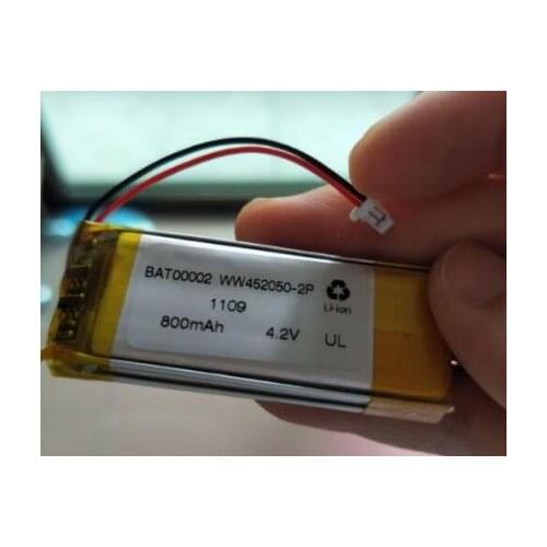 Free shipping 1pcs WW452050-2P 800mAh 4.2V 3.7v -4.2v 452050-2p 452050 402050 li-polymer battery li-po rechargeable battery
