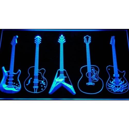 C099 Guitar Weapons Band Room LED Neon Light Signs with On/Off Switch 20+ Colors 5 Sizes to choose