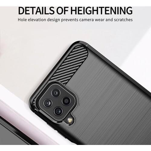 Carbon Fiber Case For Samsung Galaxy M32 Cover For Samsung Galaxy M32 Shockproof Silicone Bumper Case for Samsung Galaxy M32