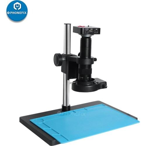 38MP 2K HDMI VGA USB Digital Video Microscope Camera Continuous Zoom 180X C-Mount Soldering Mobile Phone PCB SMD Repair Tools