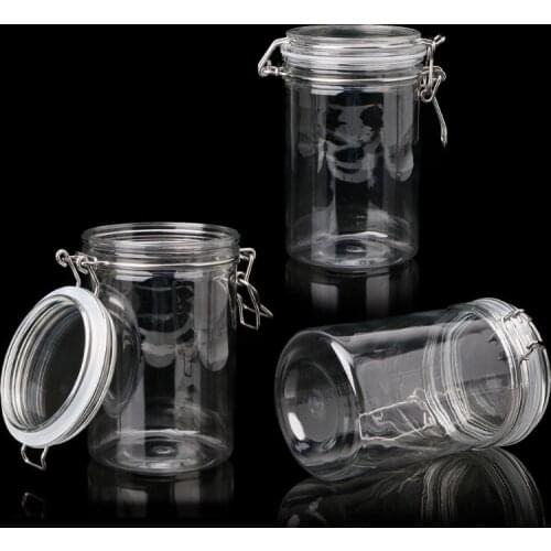 Food Storage Jar With Air Tight Sealed Metal Clamp Lid For Milk Powder Kitchen