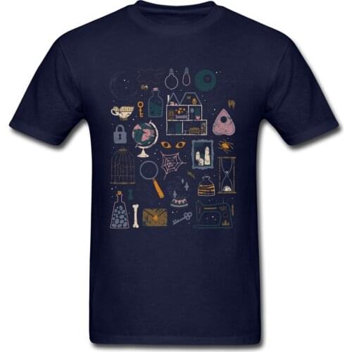 Haunted Attic Tops Graphic Tees For Men Halloween Novelty Cartoon T-shirt Mens Shirts Custom Cotton Tshirt Supernatural Science