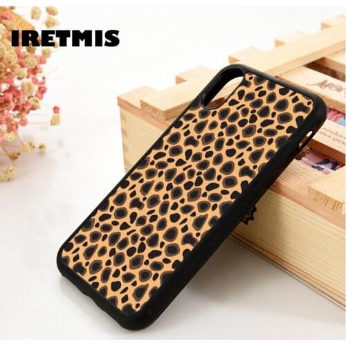 Iretmis 5 5S SE 6 6S Soft TPU Silicone phone case cover for iPhone 7 8 plus X Xs 11 Pro Max XR Cheetah Printed